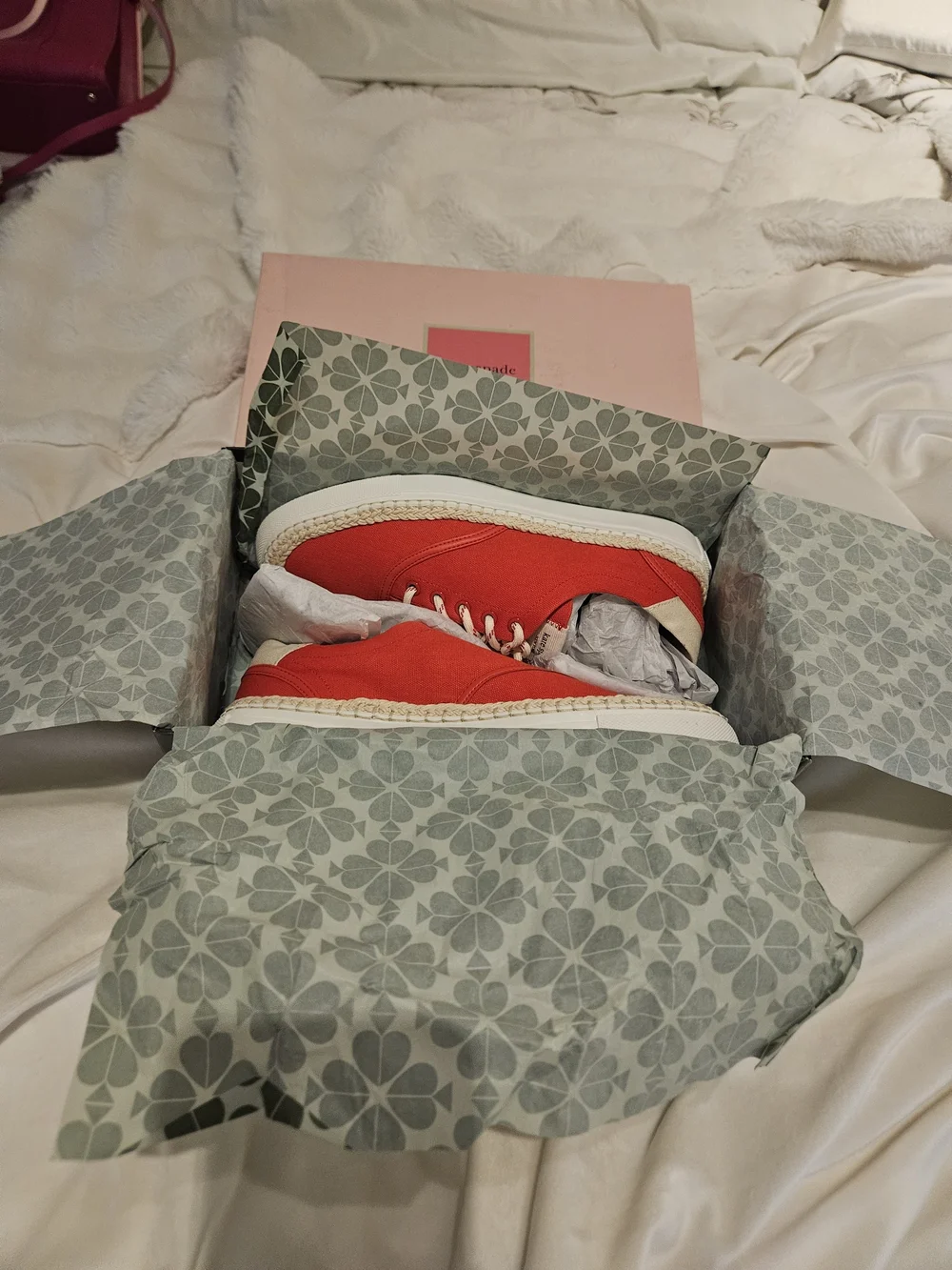 kate spade Red Canvas Lace-Up Sneakers